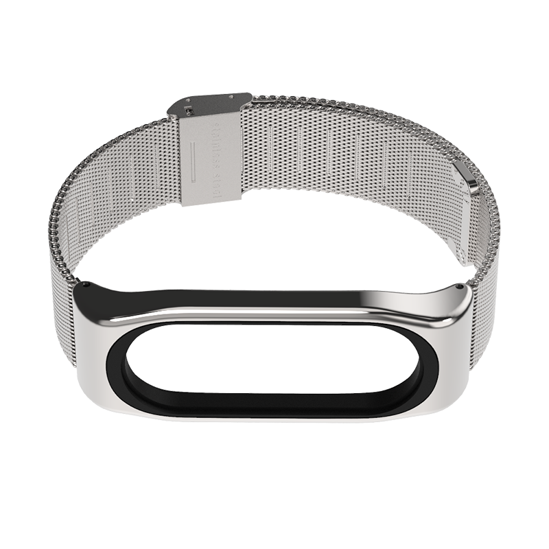 Mijobs Mi band 4 Strap Metal Stainless Steel Bracelet for Xiaomi Mi Band 4 Mi Band 3 Strap Smart Watch Miband 4 correa Wristband: milanese silver