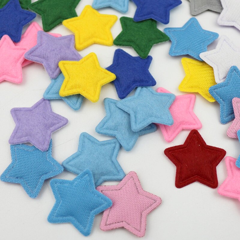 30 stuks 2.5cm stervormige vilten lapjes applicatie voor knutselen/kleding/haarspeld diy scrapbooking doos decoratie accessoires