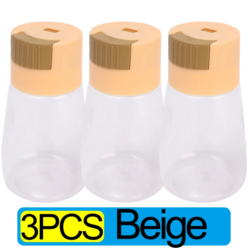 Kvantitativ push-type krydderiraker pressetype saltdispenser krydderidispenser forseglet køkkenkrydderiboks krydderiflaske: Mørkegrå