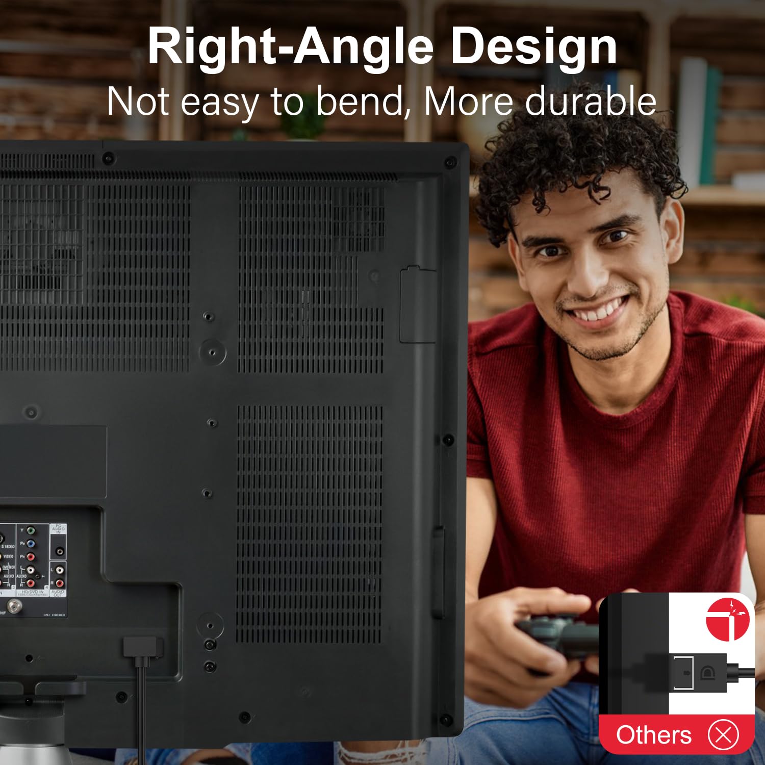 Angled Displayport 1.4 Cable 90-Degree Upward Right Angle DP1.4 8K/60Hz 4K/144Hz 2K/240Hz for Gaming Monitor Graphics Card