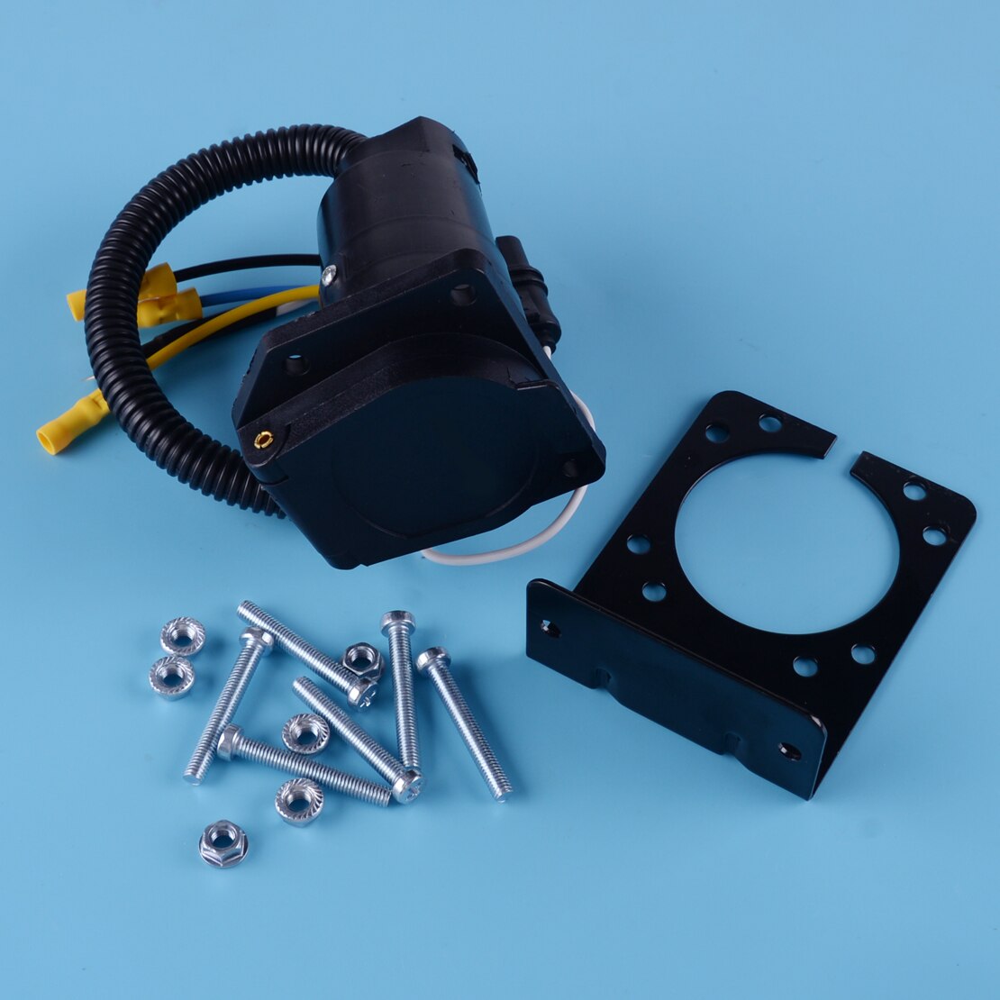 Dwcx 4-Way Vlakke Om 7 Manier Ronde Rv Blade Bedrading Adapter Trekhaak Plug Met Beugel MIC-AP-210C