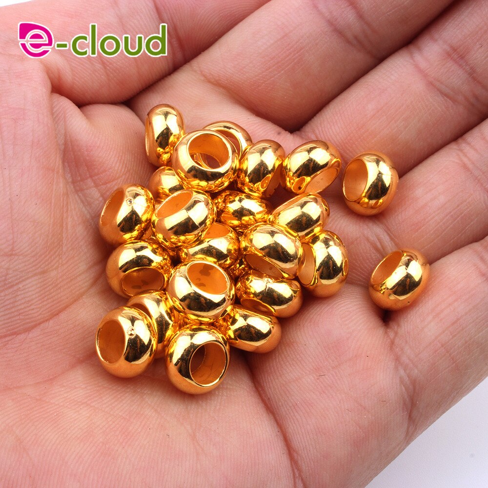 Electroplate Hair Cuff Braids 10mm 50Pcs 100Pcs gold silver Dreadlock Rings Hair Beads For Braids For Girls DIY hair accessory