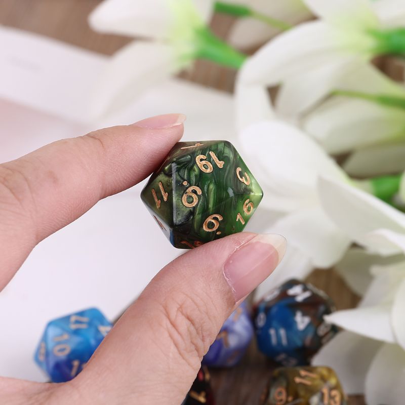 7 stücke D20 Polyhedral Muti-seitige Würfel Zahlen Dials Tisch Bord Rolle Spielen Spiel