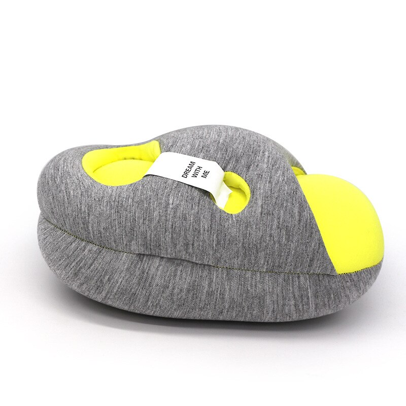 Almohada de viaje AAG para avión, almohada de espuma de mano, accesorios de viaje, 4 colores, almohadas cómodas para dormir, relleno de espuma textil para el hogar: Yellow
