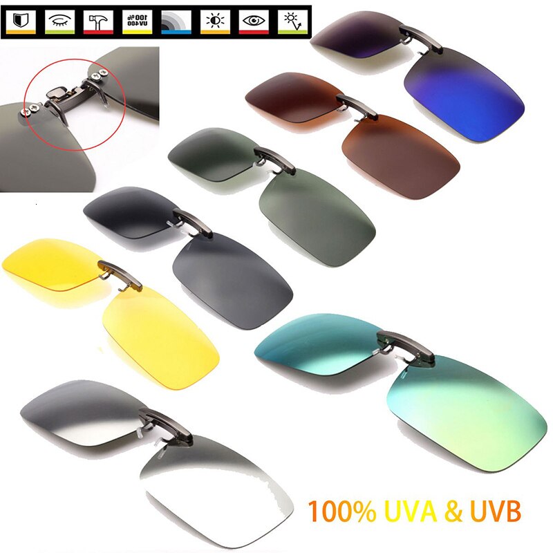 Unisex fiskebriller polariserede dag og nat dual-use clips easy clip solbriller flip linse kørebriller fiskeredskaber