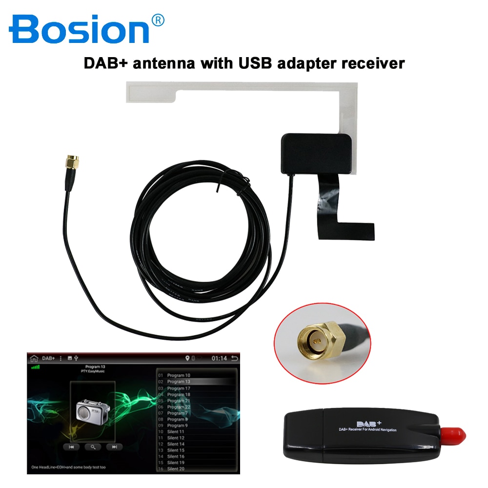 DAB+ Box Digital Radio Tuner Amplified Antenna Adapter for Car Stereo Autoradio Android DAB Car Radio Tuner Receiver