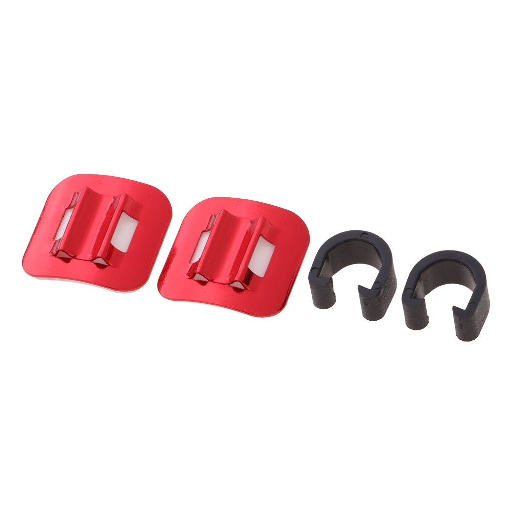 2 st cykel stick-on guide line clips växelkabel klämma fast mountainbike vajerhållare: Röd