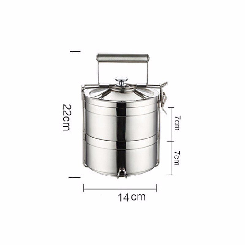 Japanese Thermal Lunch Box For Kids Adult Portable Food Container Kitchen Leakproof 304 Stainless Steel Bento Box: two layer