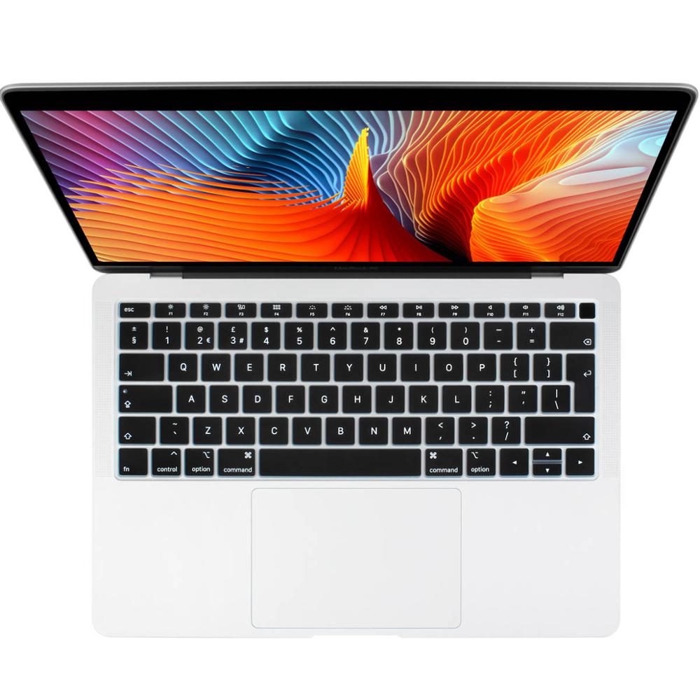 EU layout English keyboard Cover for Macbook Air 13 A1932 Dust Proof Keyboard Skin Mac book Air 13.3" Newest Version: Black
