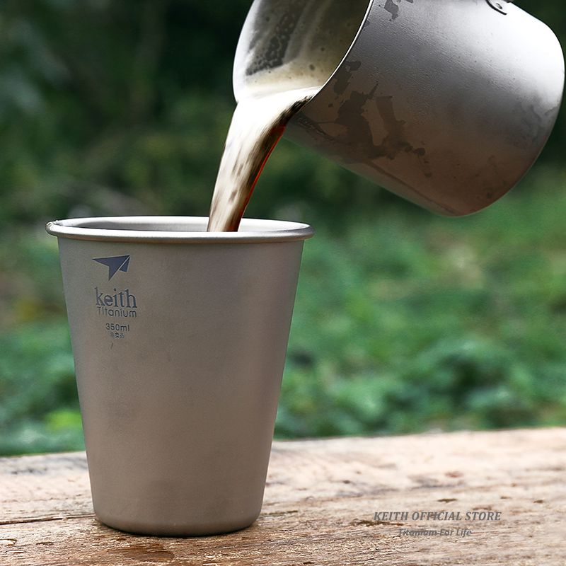 Keith Reinem Titan Bahre Becher Getränk draussen Camping Farbige Titan Kaffee Tassen Ultraleicht Reise Becher 350ml 450ml 40g 45g