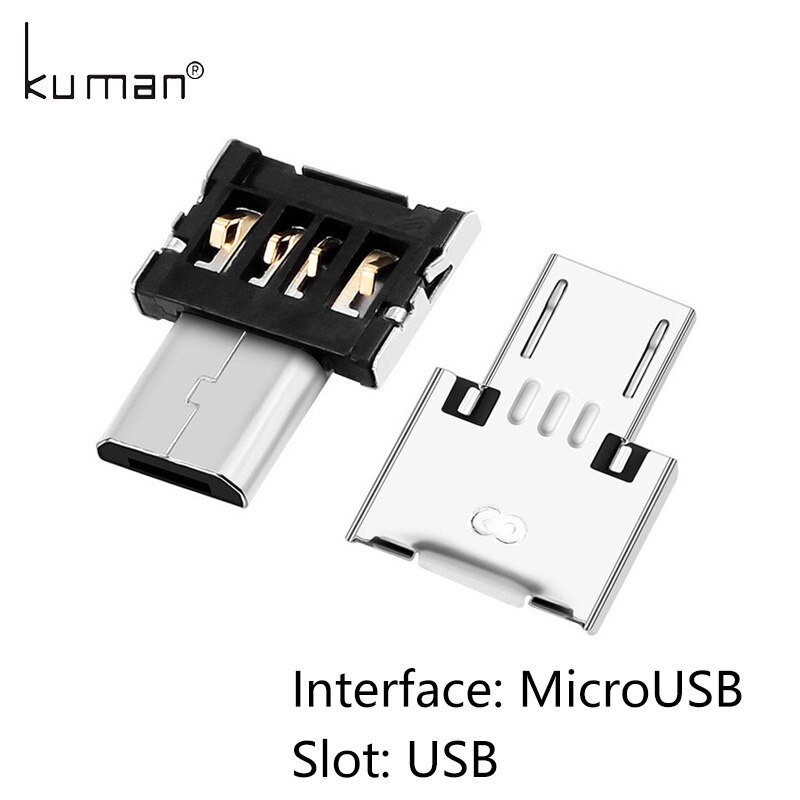 Kuman-Adaptador USB OTG a USB, convertidor tipo C o micro USB para Pendrive, unidad Flash USB, Pen Drive a teléfono, ratón y teclado