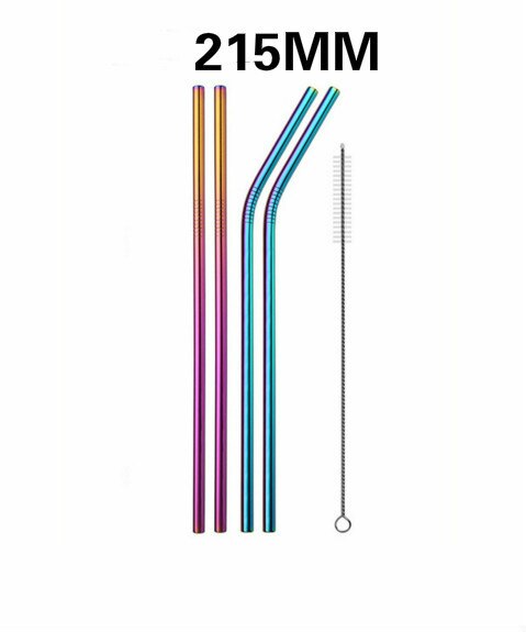 Paille métallique réutilisable en acier inoxydable 304 de avec brosse de nettoyage pour tasses 20/30oz, 4/8 pièces