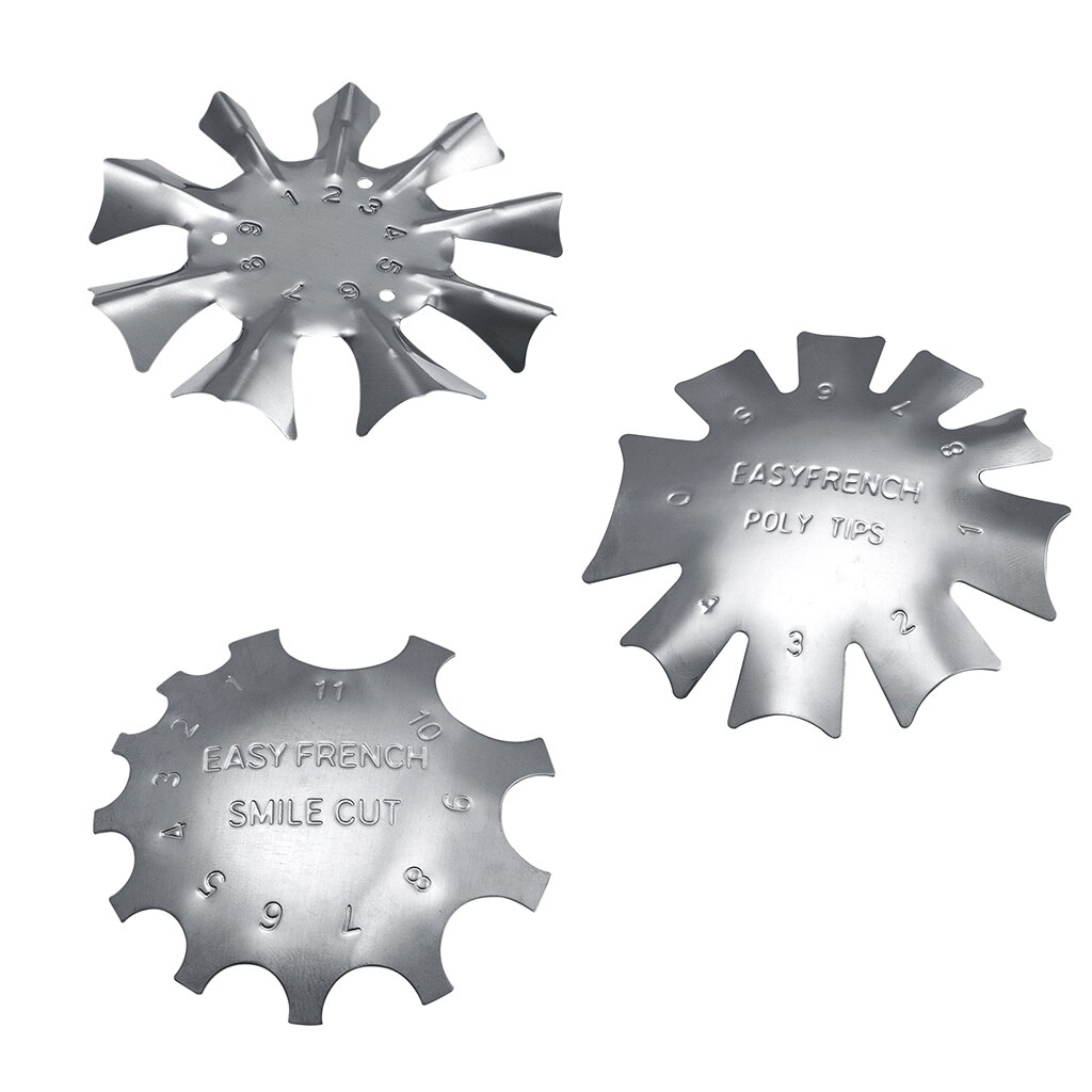 3 Size Nail Art French Tips Edge Cut Line Trimmer Metal Nail Template Set Nail Tips Mold Guides Friench Tools