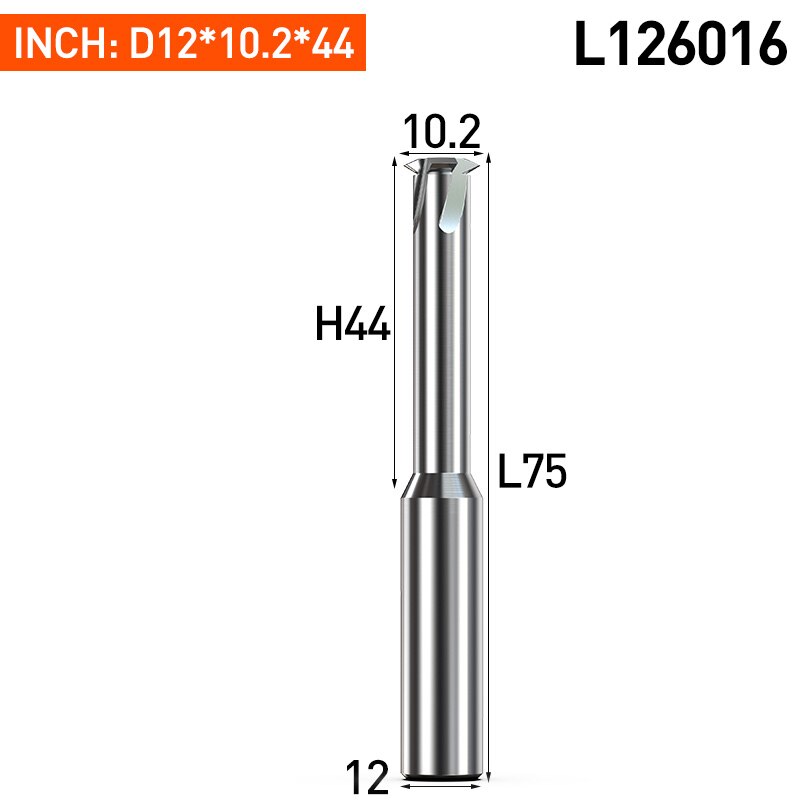 Huhao för aluminium entand spiralfräs cnc fräs 3 räfflor djupa hål gänga nanobelagd pinnfräs 60 ° volfram: L126016
