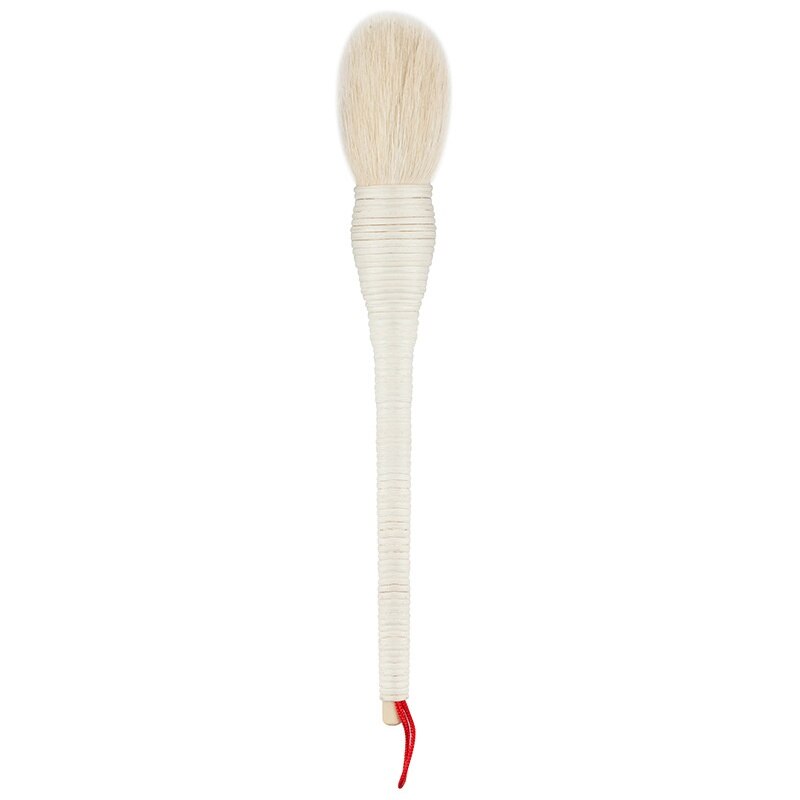 Professionel flad gedeuld rattan makeup børste kosmetisk blush pudder foundation make up skønhedsbørster: Hvid