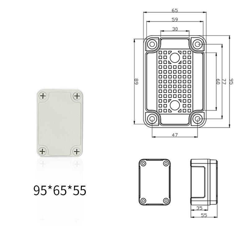 Waterproof Plastic Electronic Project Enclosure Cover CASE Box 95x65x55mm