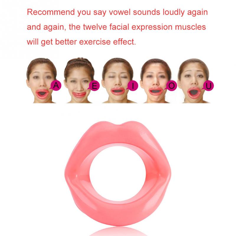 Silikone gummi ansigtsløftning læbetræner mund muskel strammer ansigt massage træner anti rynke læbe øvelse mundstykke værktøj