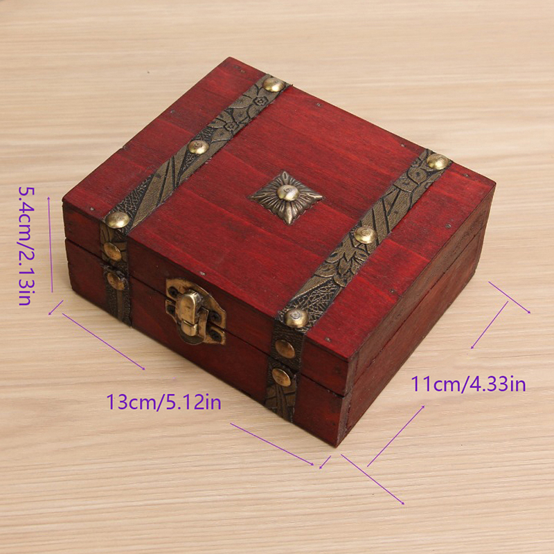 retro Aufbewahrungsbox Schmuck Holz Holz Schloss Fang Organisatoren Jahrgang Container Kleinigkeiten Organizer Aufbewahrungsboxen
