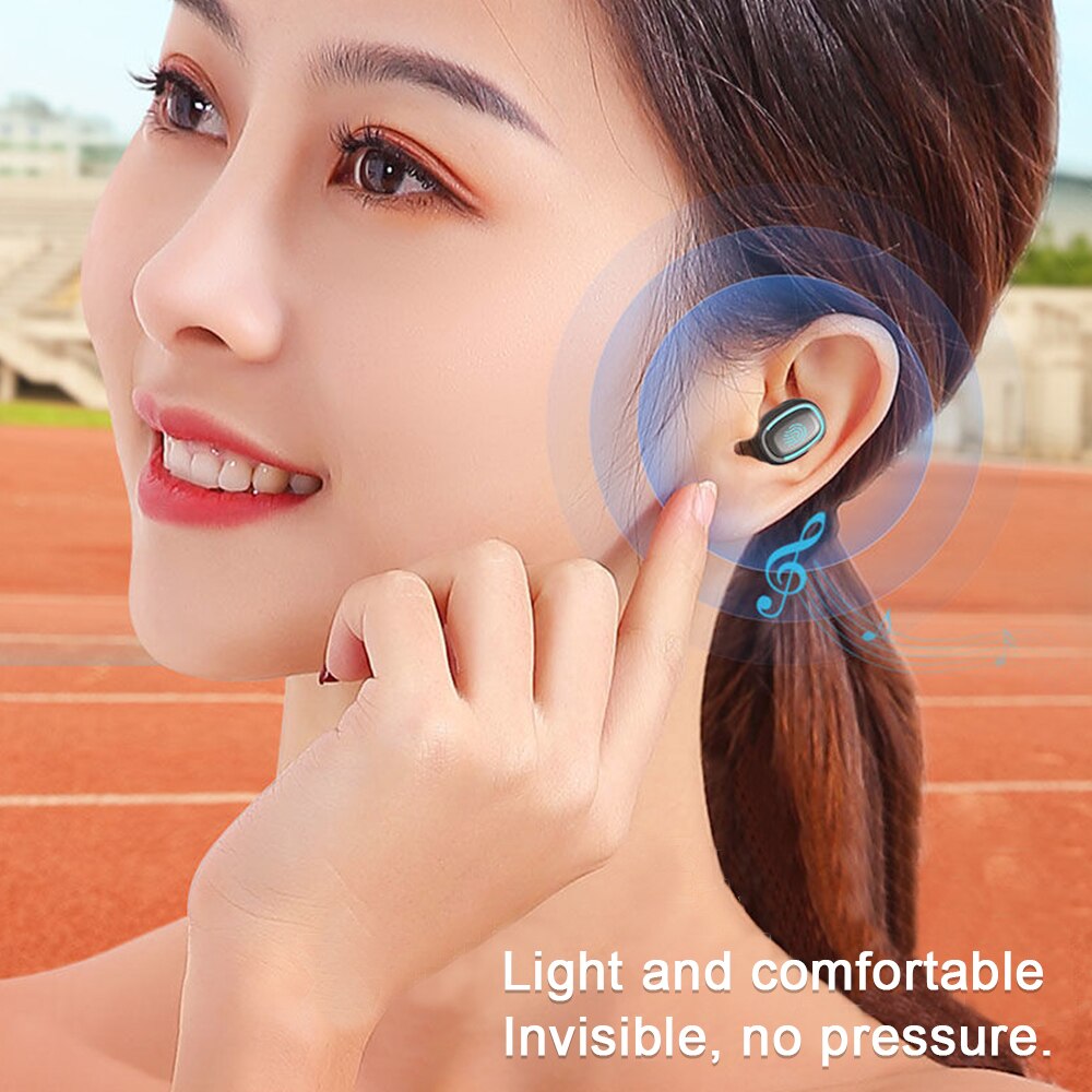 Tws Hoofdtelefoon True Draadloze Bluetooth 5.0 Oortelefoon Mini Sport Oordopjes Draagbare Headset Met Mic Charging Case Touch Control