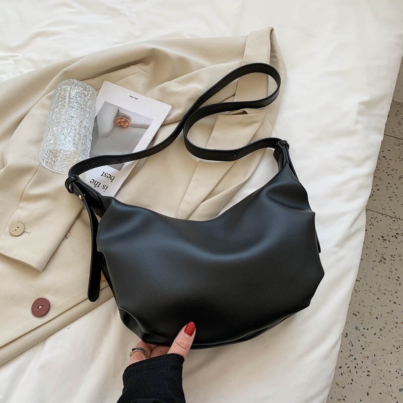 Luxus-handtasche aus pu-leder für damen, Käufer, einfarbig, großes fassungsvermöGen, schulterförmig, tellerförmig: Heise