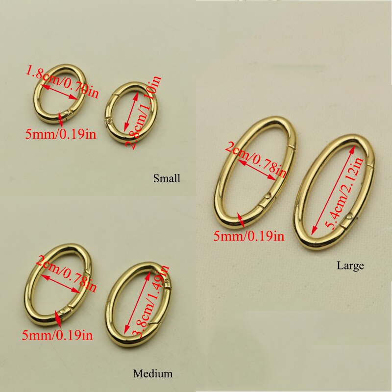 2 stk metallport fjær oval ringe spenner klips karabiner vesker håndveske krok lærveske stropp spenne karabinkrok bag tilbehør