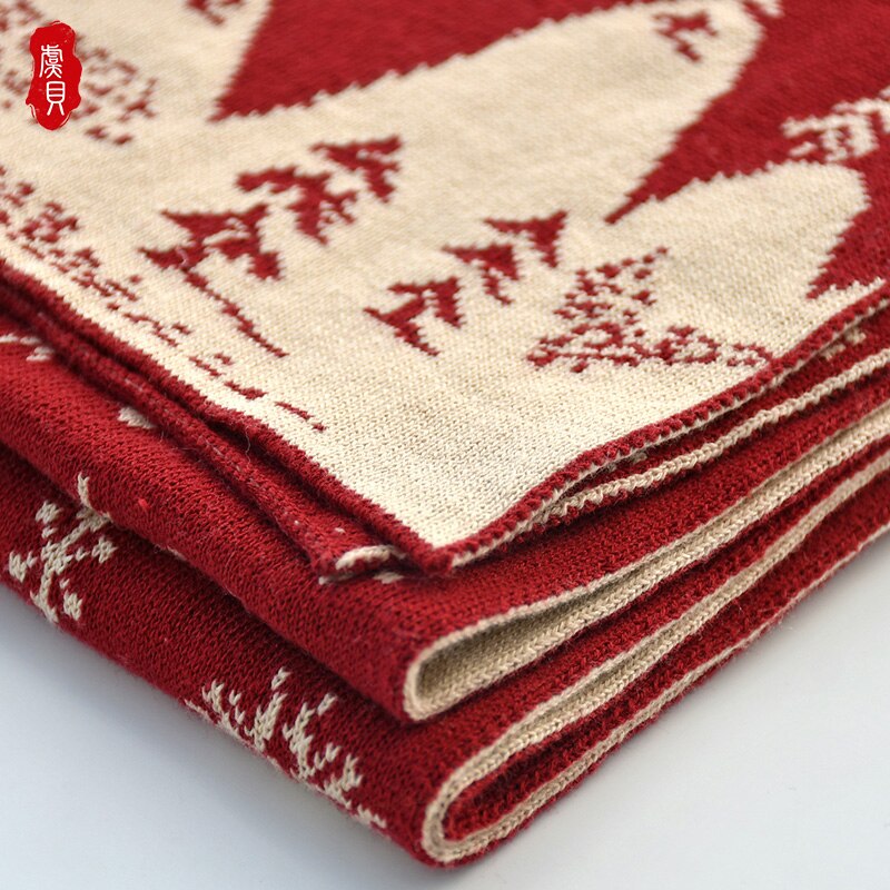 Christmas scarf child snowflake pure cotton shawl winter red knitting warm cute parent-child long scarves for boy girl kids