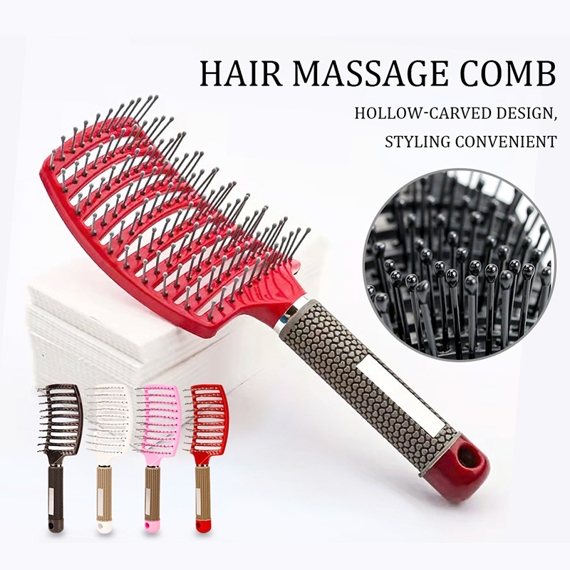 Haar Hoofdhuid Massage Kam Nylon Haarborstel Antistatische Nat Krullend Ontwarren Haar Borstel Meisjes Salon Kappers Styling Brush Tool