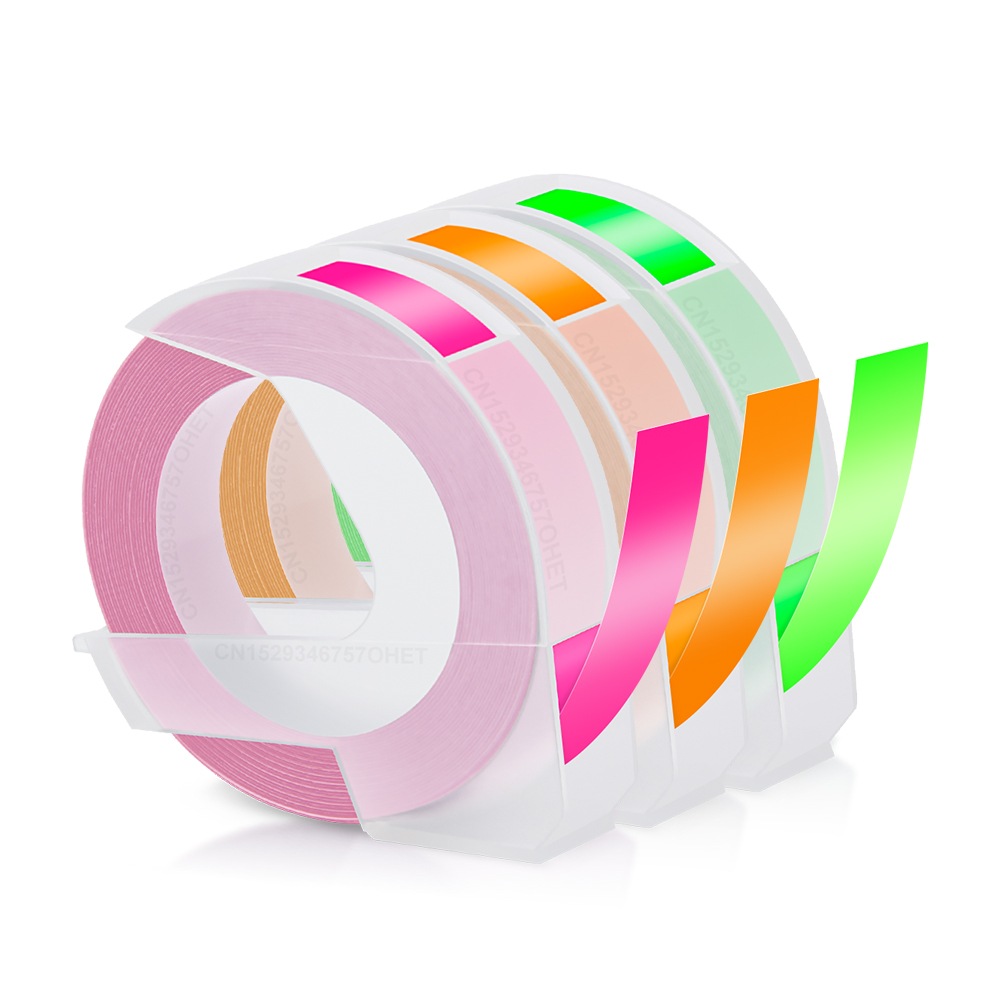 3D Embossing Typewriter B90 Manual Labeller Handheld Label Printer Similar as Dymo 12965 Labeling Machine or 3PK Label Tapes: WHITE