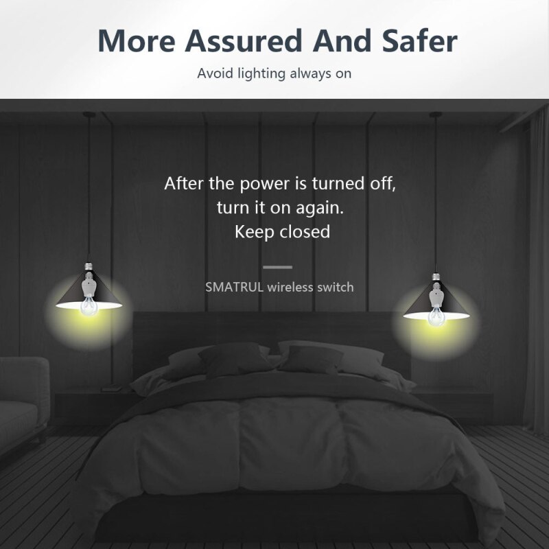 Lâmpada inteligente e26 e27 433mhz painel de parede controle remoto rádio freqüência inteligente interruptor luz toque sem fio casa acessórios
