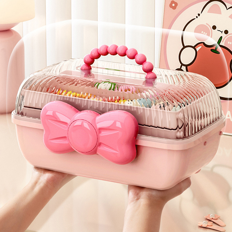 Multi-Layer Haarspeld Organizer Schattig Meisje Sieraden Geval Hoofd Touw Hoofdband Display Rack Kinderen Haar Accessoires Opbergdoos