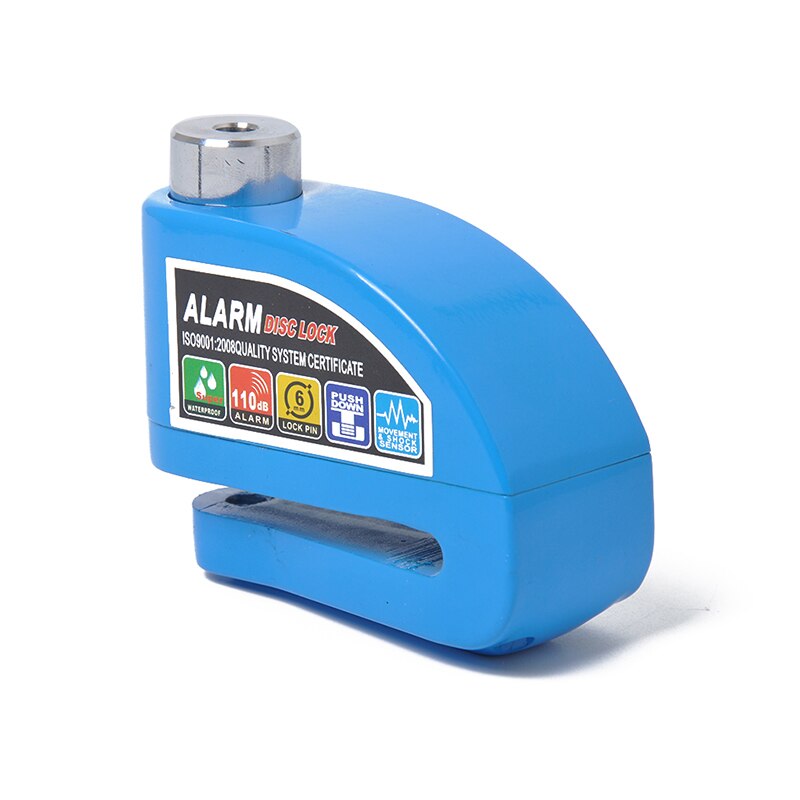 waterproof motorcycle alarm lock bike lock security anti-theft lock moto disc brake lock hexagonal wrench Keys: Blue