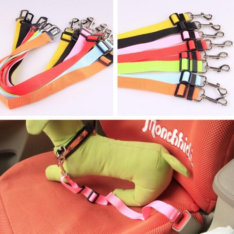 Hond Kat Autogordel Verstelbare Harnas Lead Leash Voor Kleine Medium Kleine Hond 5 Kleur Clip Dierbenodigdheden