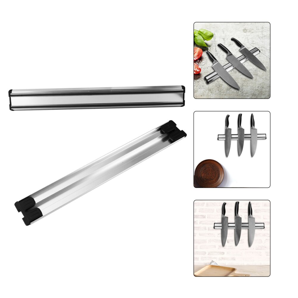 1pc Hanging Aluminum Magnetic Wall Mount Metal Rack Knives Holder Knives Stand Knives Rack for Kitchen Factory