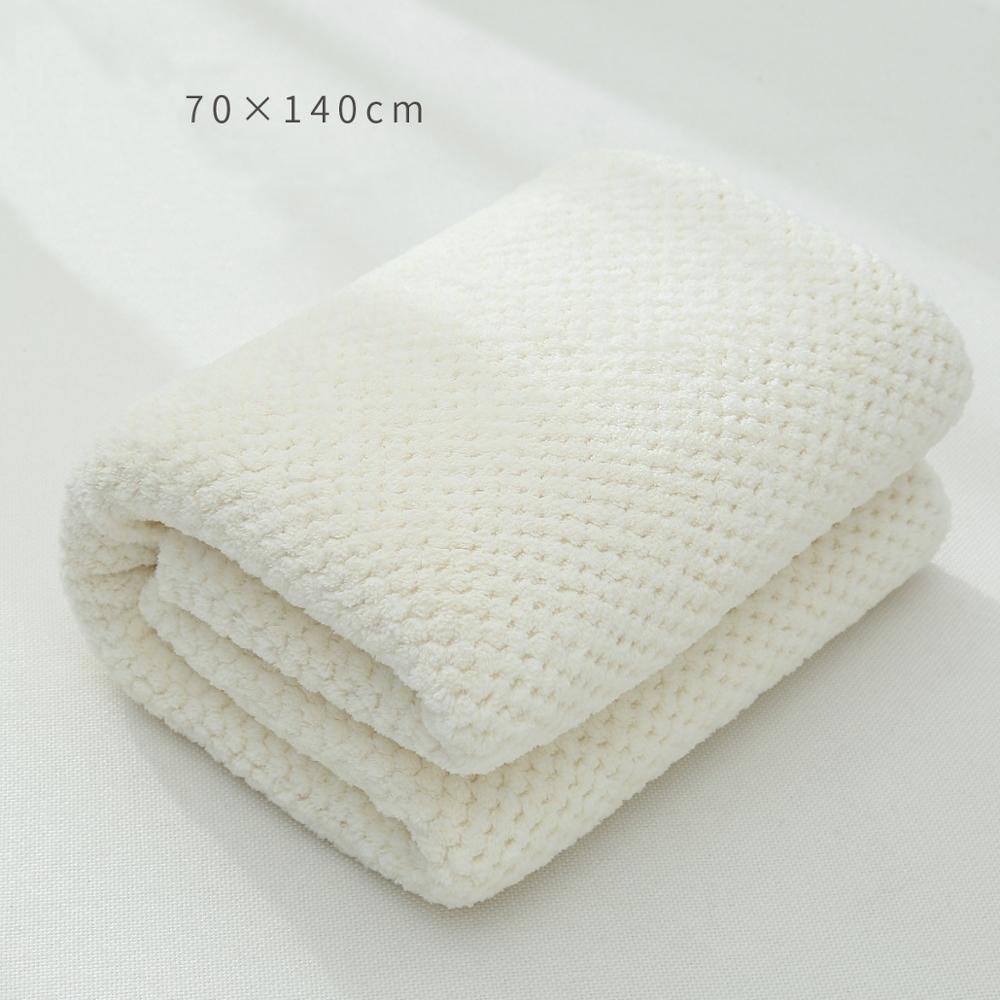 Absorberende badehåndklæder mikrofiber stort håndklædesæt 70 x 140cm tykke bløde bruser svømning spa sports rejsehåndklæder: Hvidt håndklæde