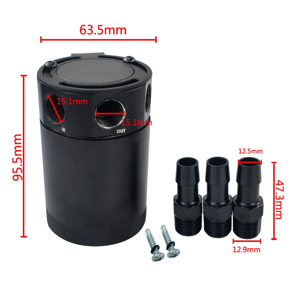 Rv RACING BAFFLED 3-PORT OIL CATCH CAN/TANK/separador de aire-aceite VR-TK66