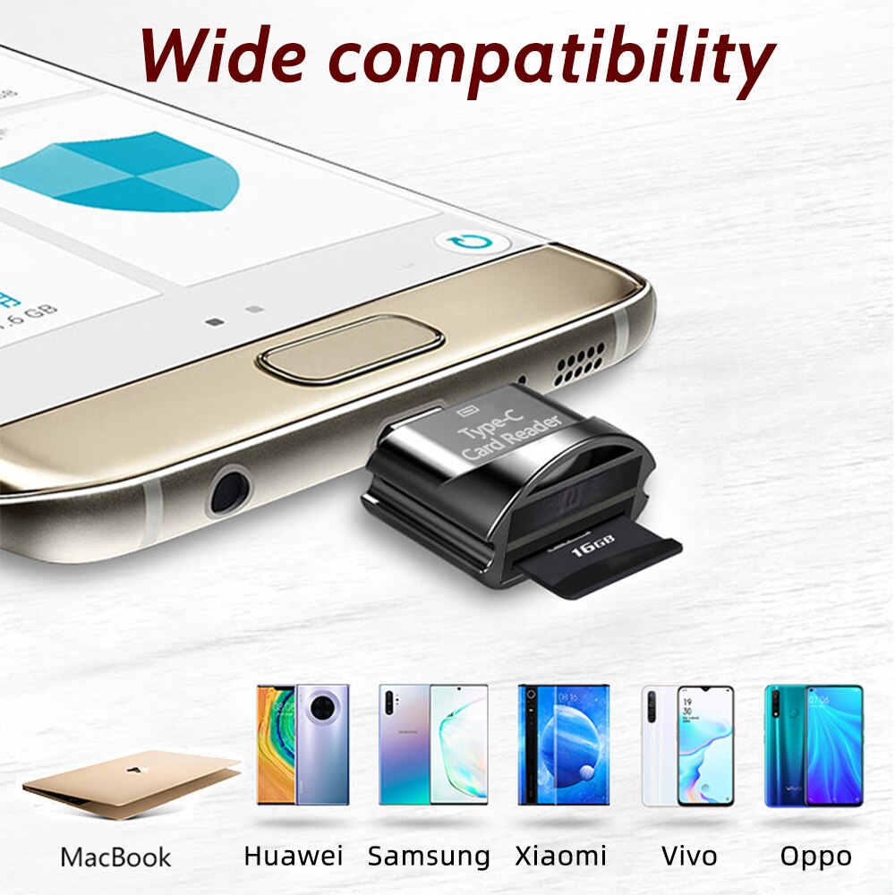 Mini MicroSD TF Card Reader OTG Adapter Micro USB Type C Mobile Phone OTG Card Reader Notebook Cardreader For Samsung Xiaomi