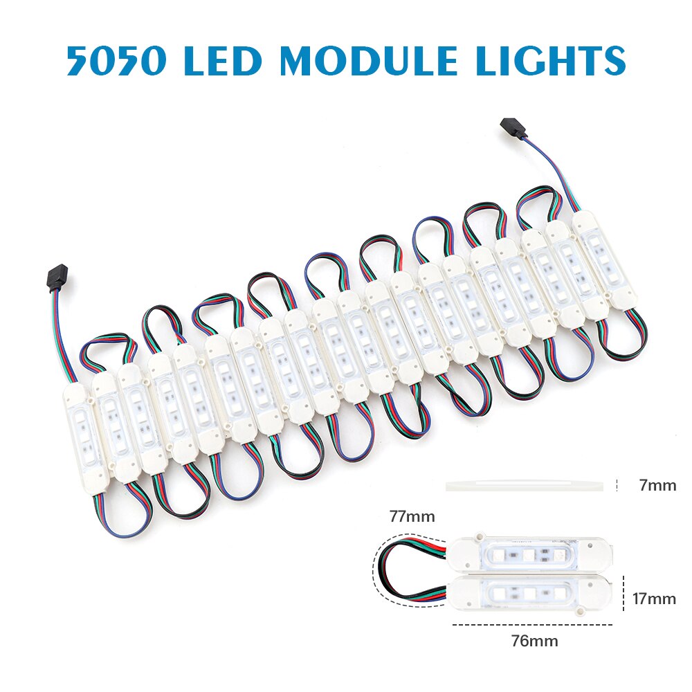 20pcs DC12V COB LED Modules 5050 RGB Advertising Modules Luminous Characters, Backlight Modules IP65 Waterproof