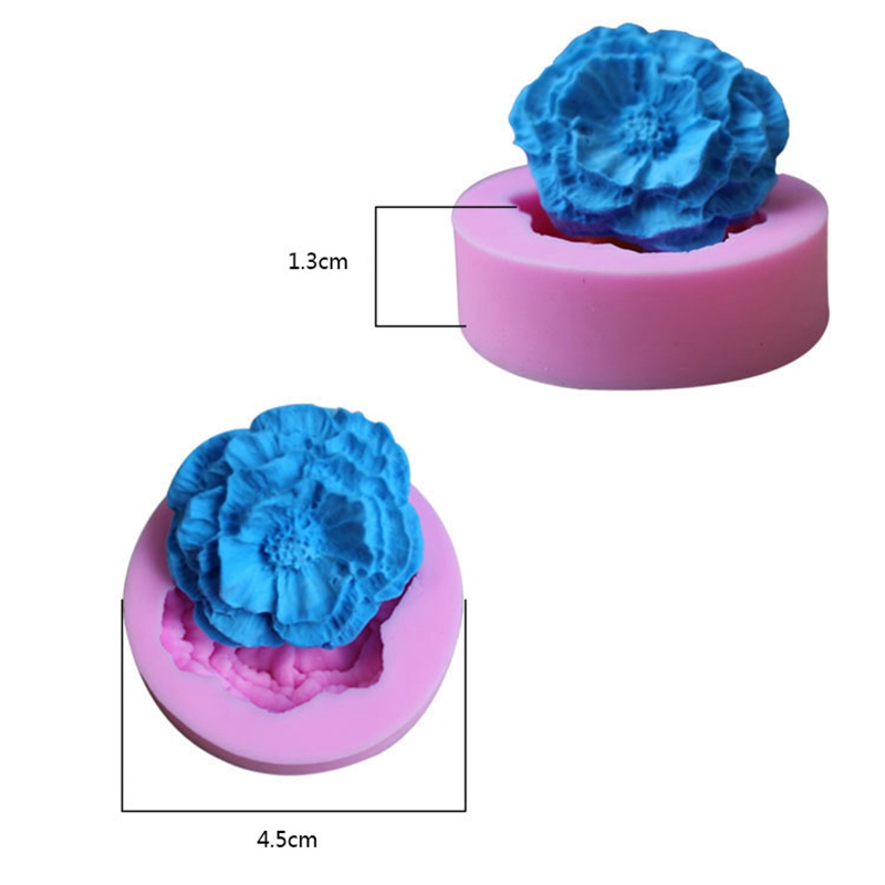 Pioen Vorm Zeep Siliconen Mal Bloem 3D Handgemaakte Kaars Klei Mallen Cake Bakvorm Bruiloft Decoreren Gereedschappen Zeep Maken