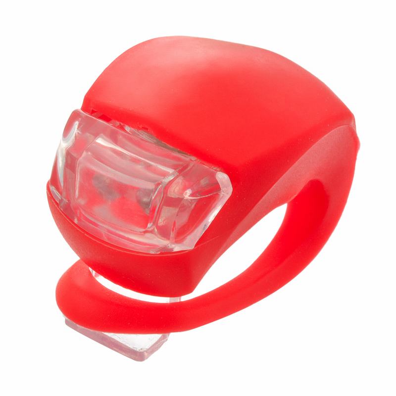 Stor mini led cykel lys silikone cykel lampe hoved baghjul flash lys vandtæt cykling advarsel baglygte lamper: Rød