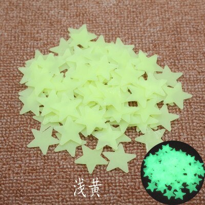 100PC 3D Kids Slaapkamer Energie Opslag Fluorescerende Glow In The Dark Sterren Glow Muurstickers Sterren Lichtgevende lichtgevende glow sticker: 5(3CM-100pcs)