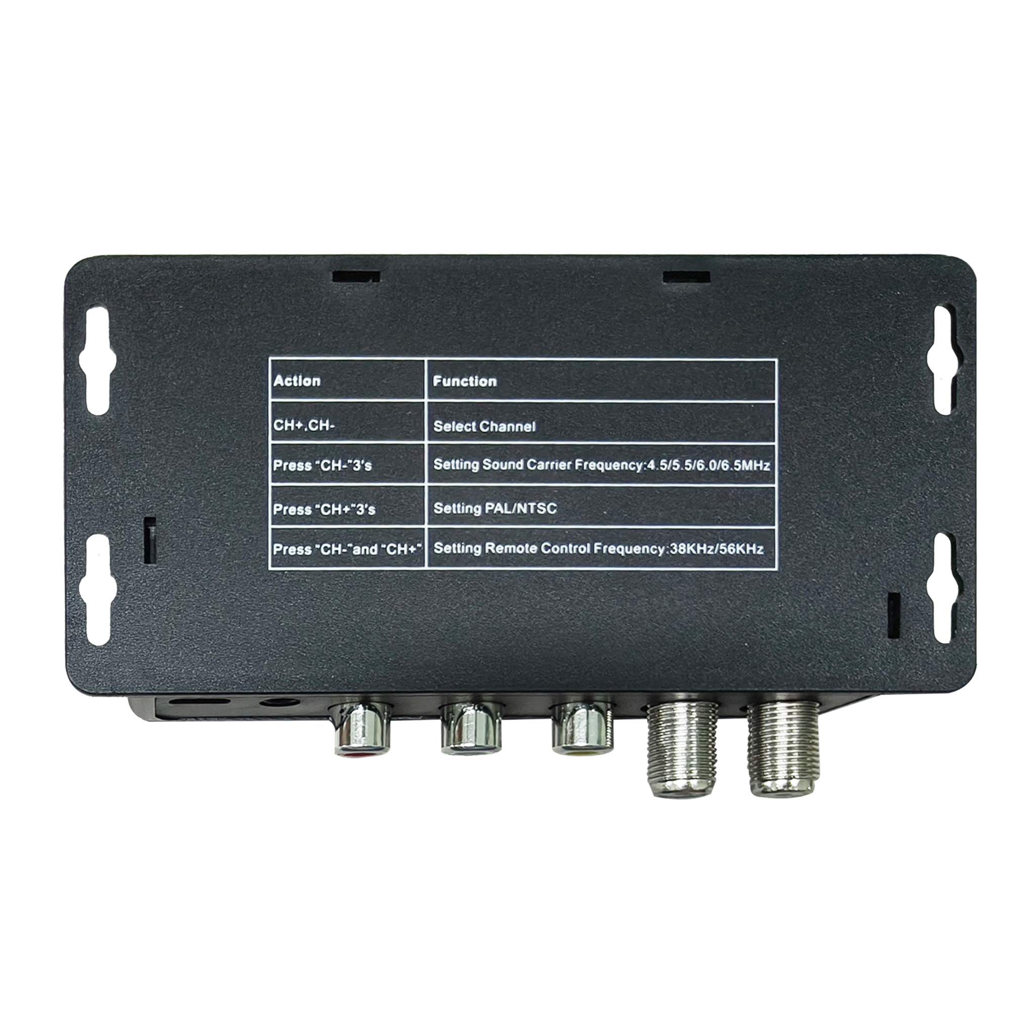 Modulador de ligação de tv av para rf, extensor de alcance de controle remoto ir, dispositivo de inserção de programa autoproduzido para tv analógica