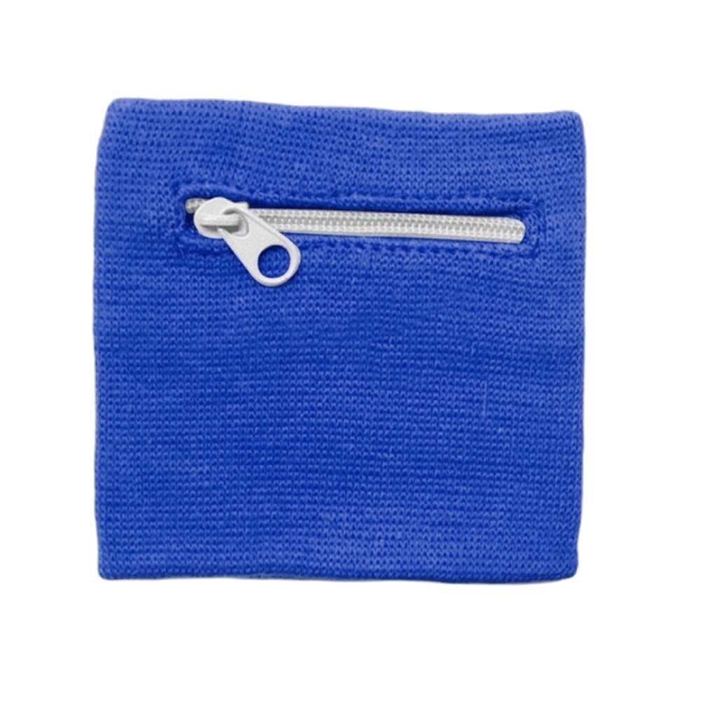 Mini pulsera deportiva con cremallera, monedero, porta llaves, bolsa de muñeca de algodón, novedad: Royal Blue