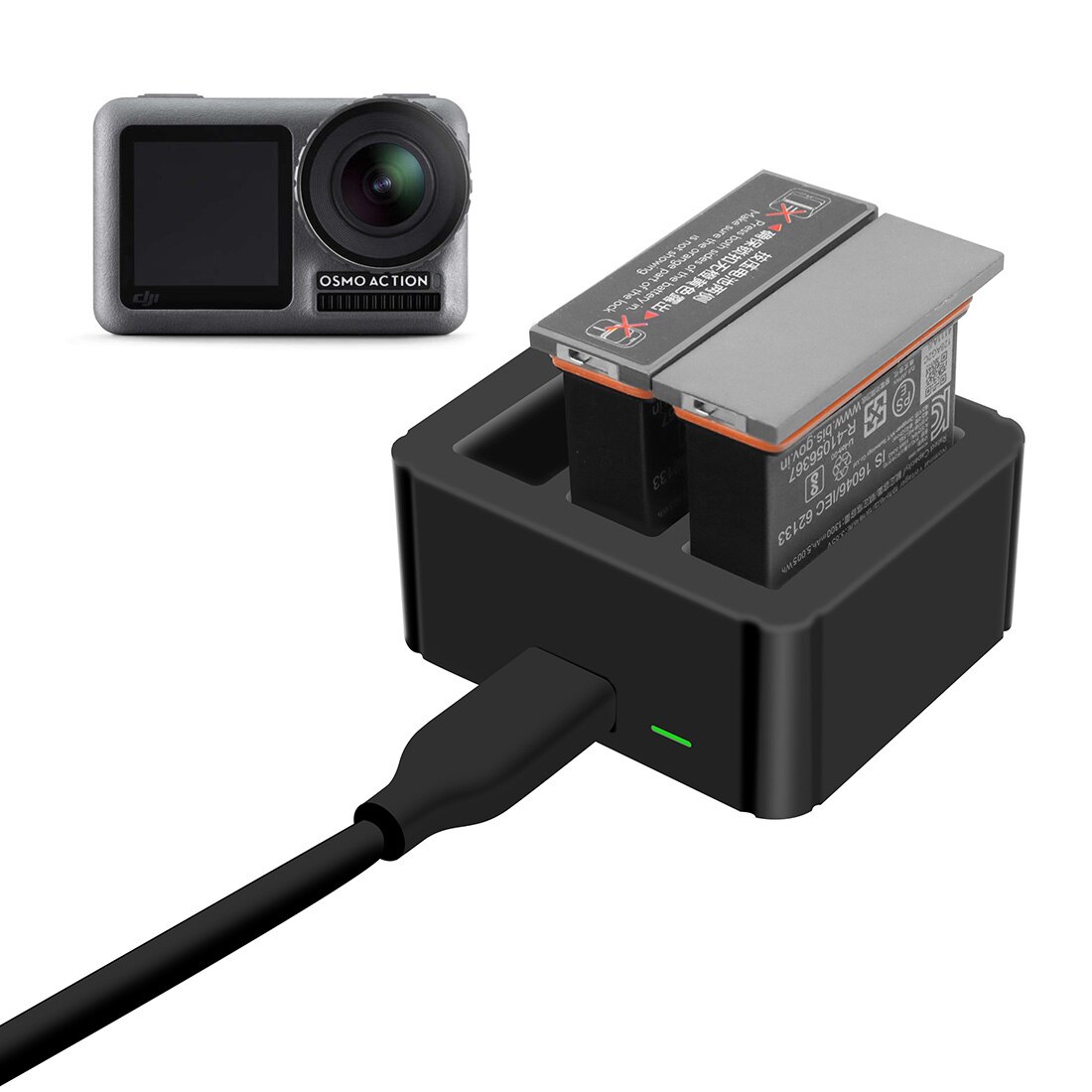 Hobbyinrc 3-in-1 Intelligente Batterij Charger Laadstation voor DJI OSMO Action Sport Camera