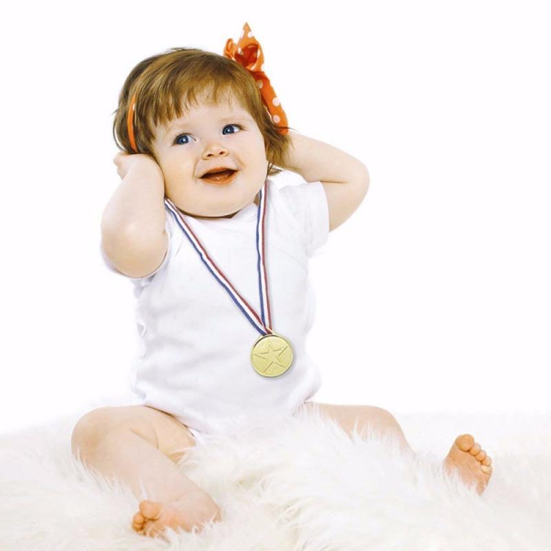 12/24Pcs Kids Children Gold Plastic Winner Medals Sports Day Party Bag Prize Awards Toys For Kids Party Fun Supplies