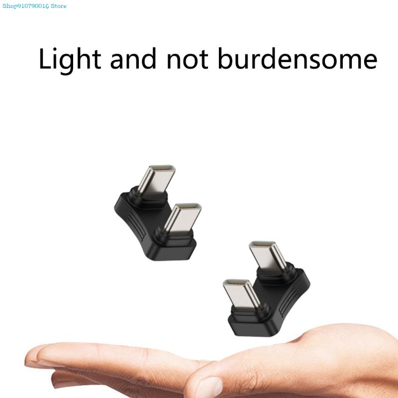 180 Degree Angled U Shape Type-C Adapter Male to Male Charger Adaptor PD 65W Charging for Phone Tablet Laptops