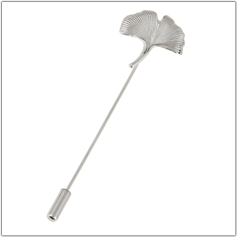 Broches simples de hojas de Ginkgo para mujer, accesorios, decoración de traje, broche de planta, insignia para hombre, alfileres largos de solapa, de amistad de: Color amarillo dorado claro