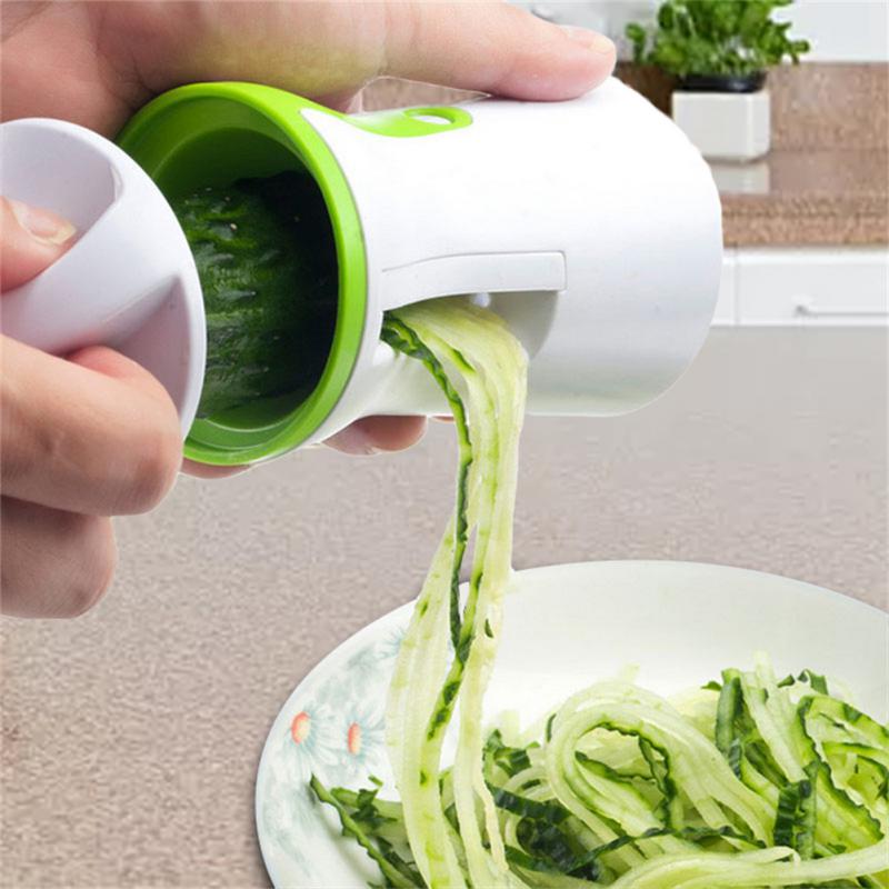 Draagbare Plantaardige Spiralizer Slicer Handheld Spiralizer Dunschiller Rvs Spiral Slicer Aardappelen Courgette Spaghetti Gereedschappen