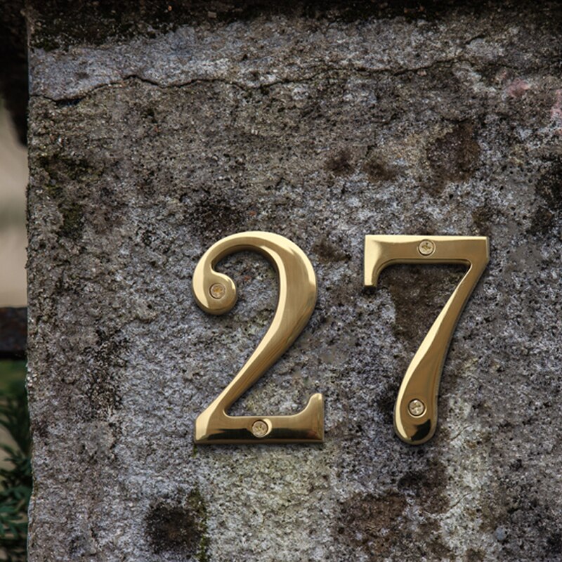 Letras de latón macizo de 4 "y 100mm, número de casa moderno, número de puerta de apartamento, Dirección de buzón de correo, placas de señalización al aire libre #0-9