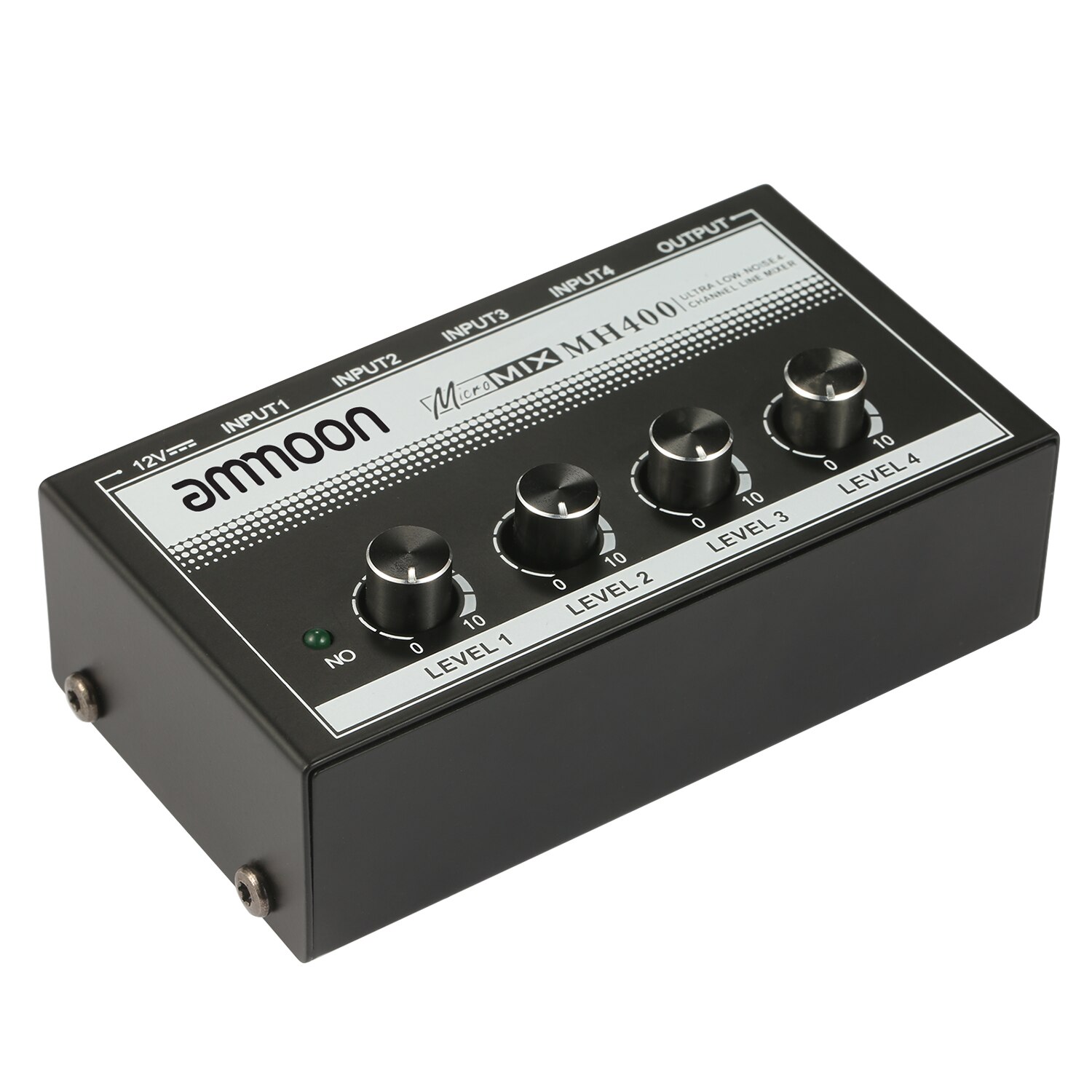 Ammoon MH400 miscelatore Audio a 4 canali a bassissimo rumore mini miscelatore Audio con ingressi TS da 1/4 pollici e controllo del volume di uscita per chitarra