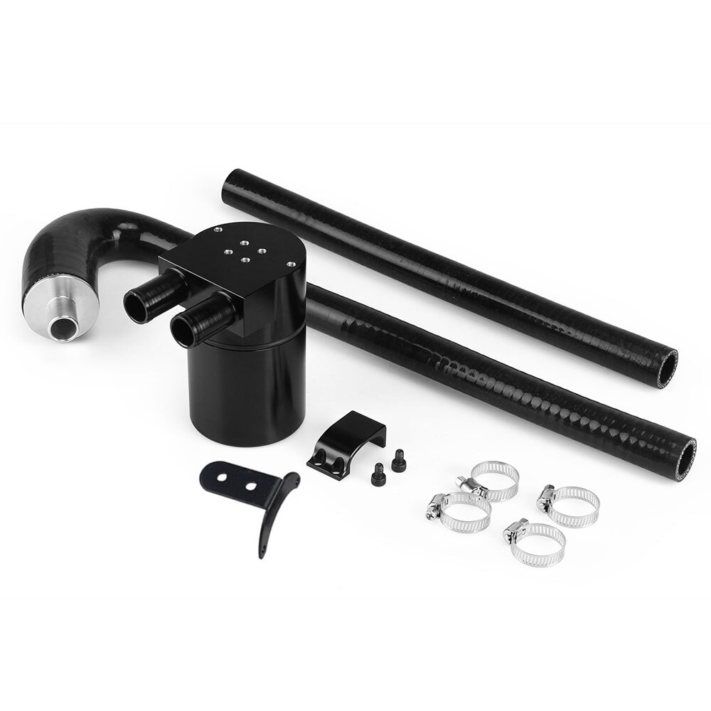 RASTP-Black Baffle Oil Catch Can Tank With Radiator Silicone Hose for BMW F30 F32 F36 320i 328i N26 Engine RS-OCC017: Default Title